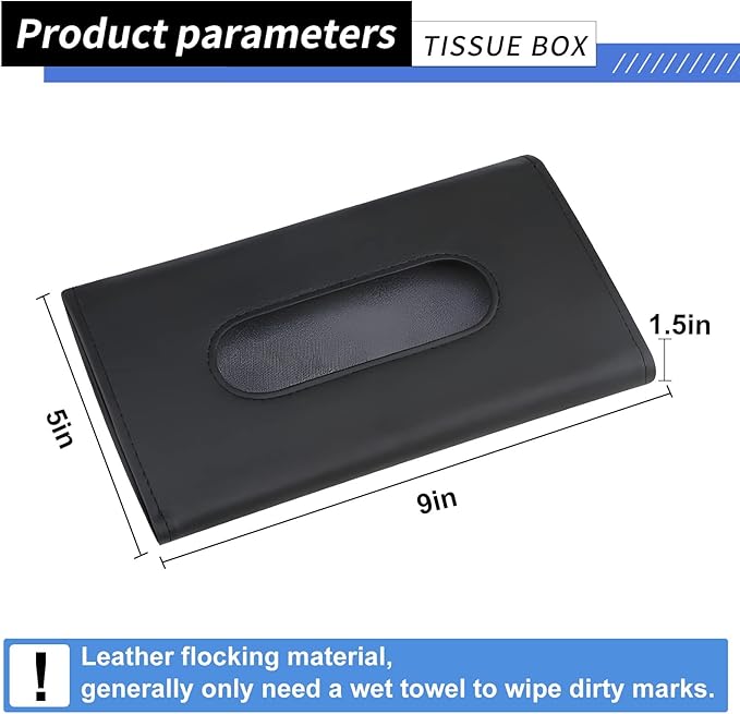 Car Tissue Holder 2 Pack with Ultra Soft Lotion Facial Tissues - Slim Visor Mount for Cars/Trucks/SUVs, Kleenex-Compatible Napkin Organizer (Ergonomic Design, Easy Installation)
