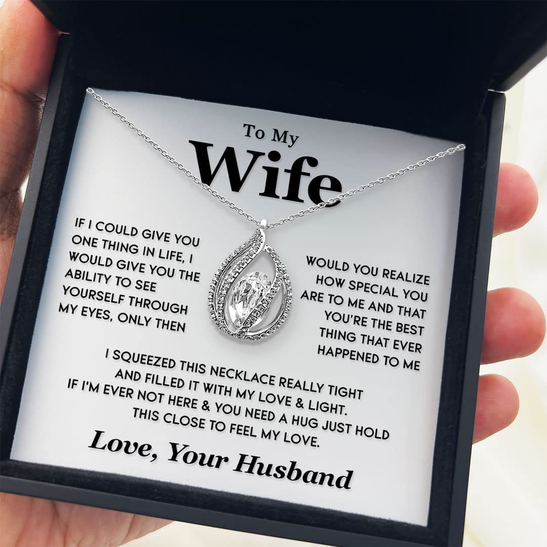 TRYNDI To My Wife Necklace from Husband - Heartfelt Gift for Anniversary, Birthday, Christmas, Valentine's Day, Mother's Day - Wife Christmas Gift Ideas