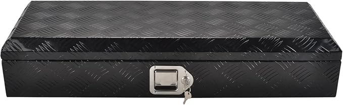 34.5''Inch Aluminum Truck Tool Box Truck Bed Toolbox Trailer Chest Box Trailer Storage Organizer Waterproof Square Storage Organizer w/Lock&Keys Black(â34.5" Lx13'' Wx6.5'' H)
