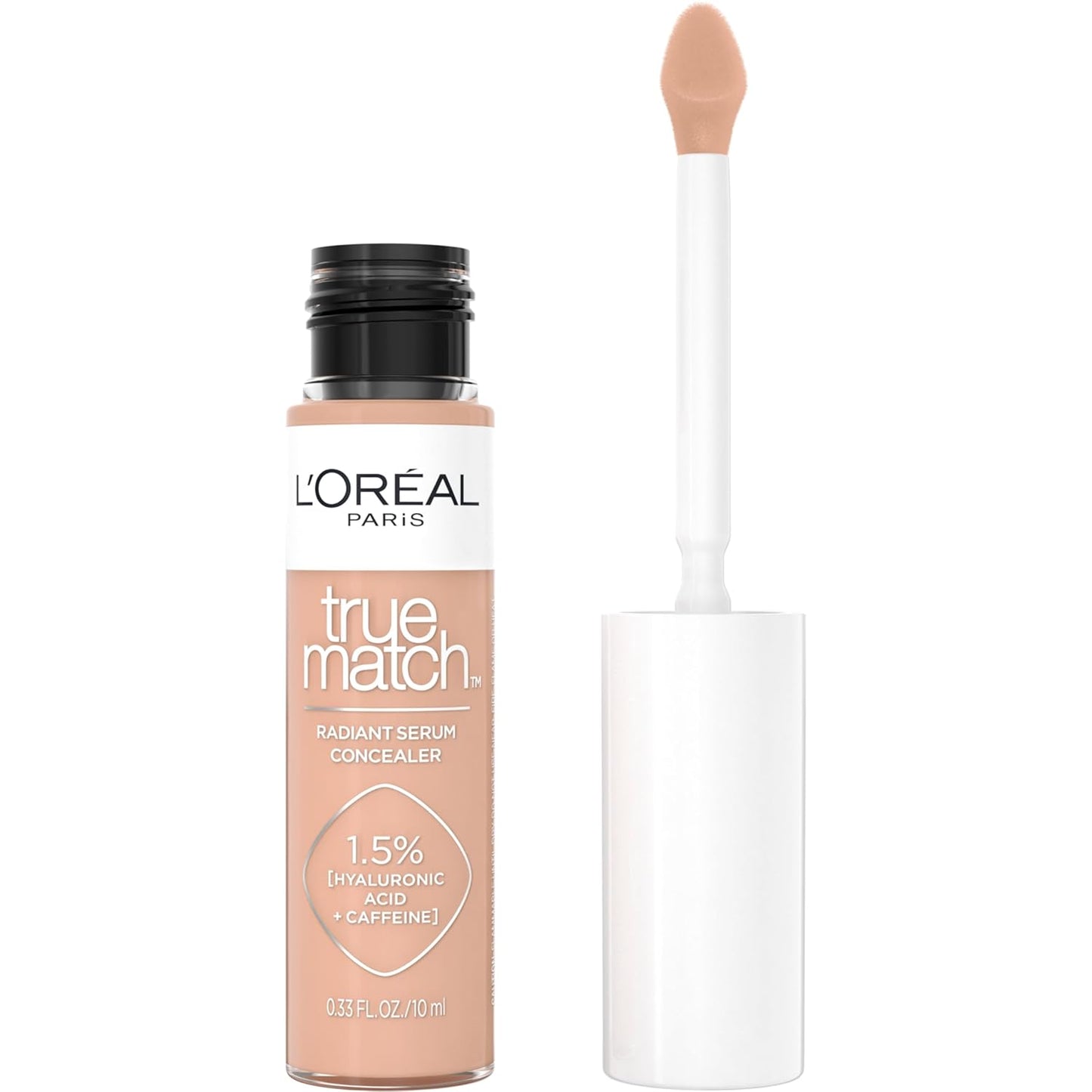 LâOréal Paris True Match Radiant Serum Concealer, Brightening Under Eye Concealer Make Up with 1.5% Hyaluronic Acid and Caffeine, N6.5, 0.33 Oz
