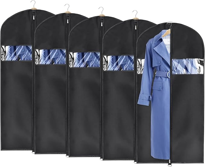 Univivi Lightweight Garment Bag Suit Bag for Storage and Travel (24"X50"-5pcs - Oxford)