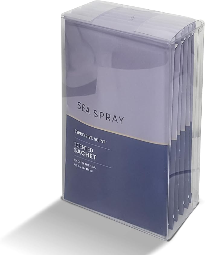 Expressive Scent â Home Fragrance Aromatic Sachets: Premium Long-Lasting Aroma, for Drawers Dressers Closets Car Kitchen, Sea-Spray