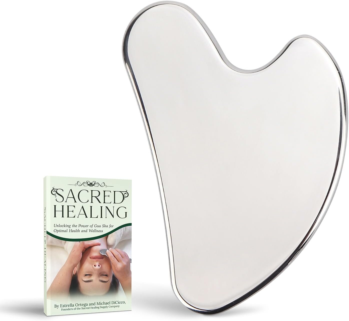 Sacred Healing Premium Stainless Steel Gua Sha Facial Tool â Enhance Beauty, Anti-Aging, Pain Relief, Lymphatic Drainage â Ideal for Home and Professional Use- Metal Gua Sha