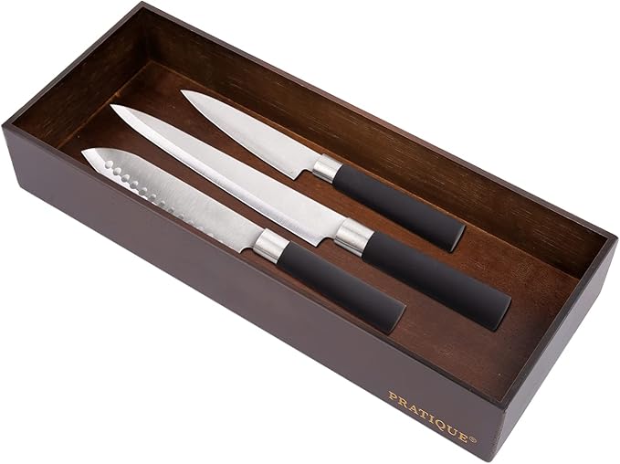 Bamboo Drawer Organizer - Kitchen Utensil Organizer Silverware Tray Cutlery Holderï¼Office Desk Supplies and Accessories,15 * 5.9 * 2.6,Nut-brown