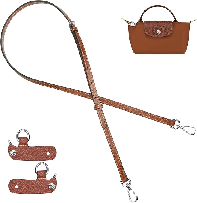 Jiesinlov Leather Bag Shoulder Strap Replacement Crossbody Adjustable Conversion Kit Fit for Mini Pouch