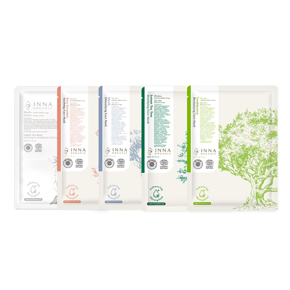INNA FIRST PICK SET, Anti-aging, Deep Hydration, Soothing, Luxury Clean Beauty, Home SPA, EWG and COSMOS Certified, Pack of 5â¦
