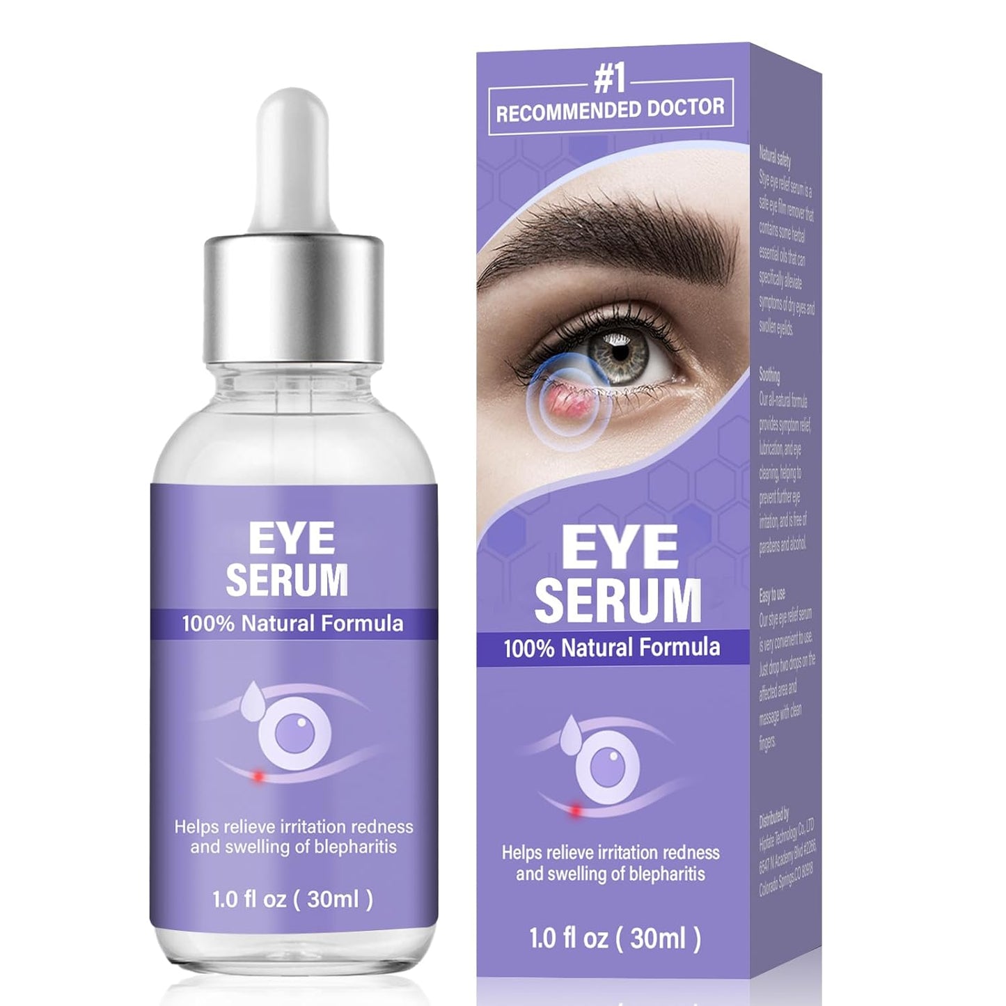 Eye Serum, Mild Eye Treatment for Styes Chalazá¸on and Blephará¸tis Ṫreatment, Natural Lash and Eye Cleanser- Regain Healthier Eye Skin, 1 Fl.oz