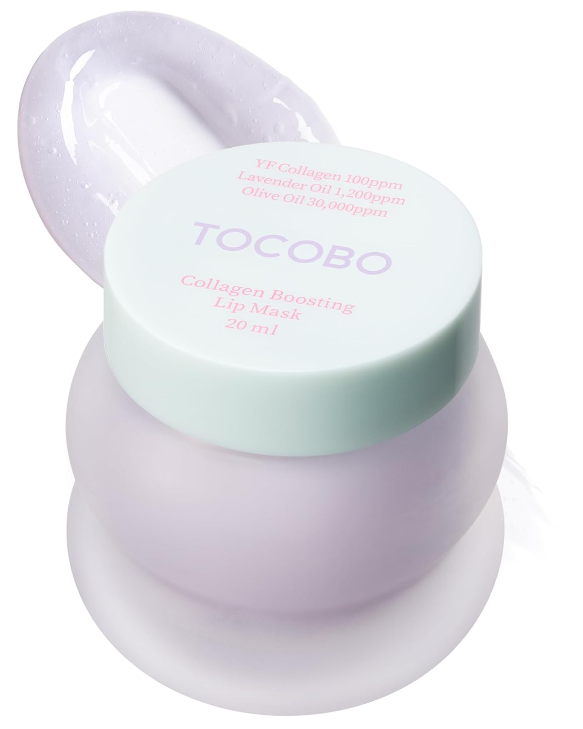 TOCOBO Collagen Boosting Lip Mask â Korean Overnight Lip Plumper Treatment with Fermented Collagen, Olive Oil & Lavender â Hydrating, Plumping, Exfoliating Balm for Smooth, Elastic Lips, 0.5 oz.
