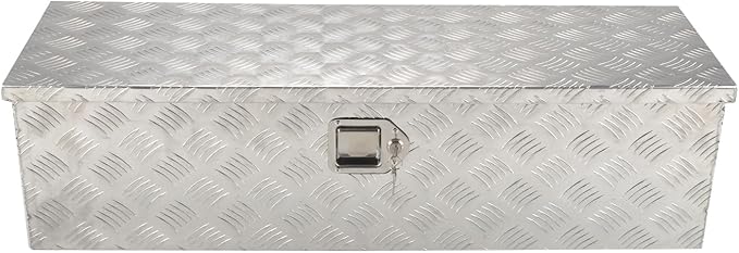 39''Inch Aluminum Truck Tool Box Truck Bed Toolbox Truck Trailer Chest Box Trailer Underbody Storage Organizer Waterproof Square Storage Organizer w/Lock & Keys Silver(â39" Lx13 Wx10 H)