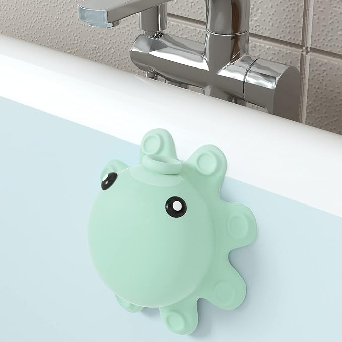 Bathtub Overflow Drain Cover Tub - Silicone Bathroom Overflow Drain Cover, Bath Tub Overflow Cover, Bathroom Spa Accessories, Adds Inches of Water for Deeper&Warmer Bathï¼Aqua Green