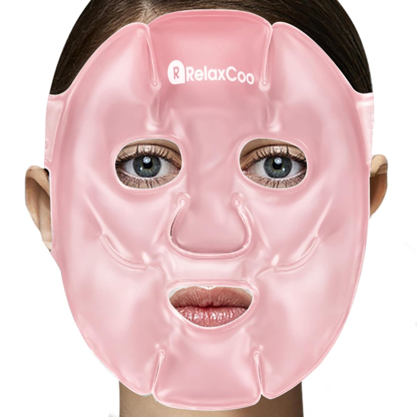 Cold Face Eye Mask Ice Pack Reduce Face Puff,Dark Circles,Gel Hot Cold Compress,Face SPA for Woman Sleeping, Pressure, Headaches, Skin Careï¼ Pink