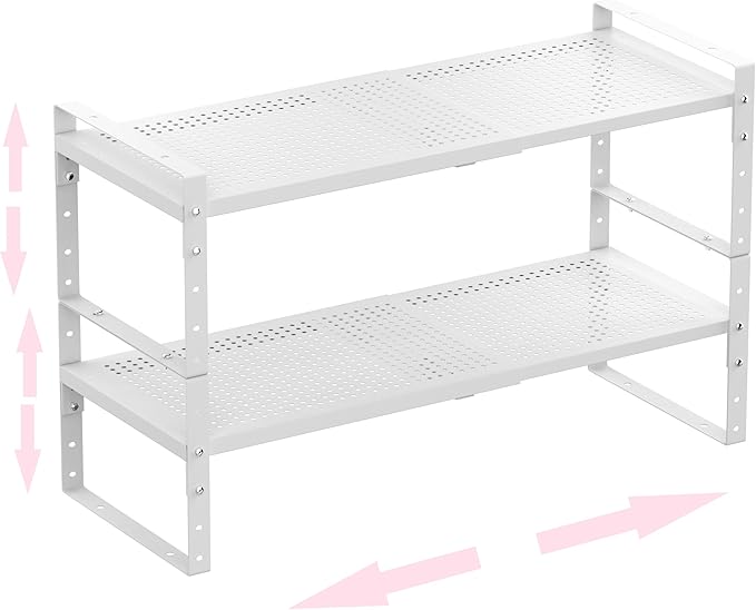 Multi-Functional Metal Shoe Rack, Space-Saving, Perfect for Entryway, Closet, Bathroom, etc. - Sturdy and Durable, High Weight Capacityï¼2PACKS/White/Large