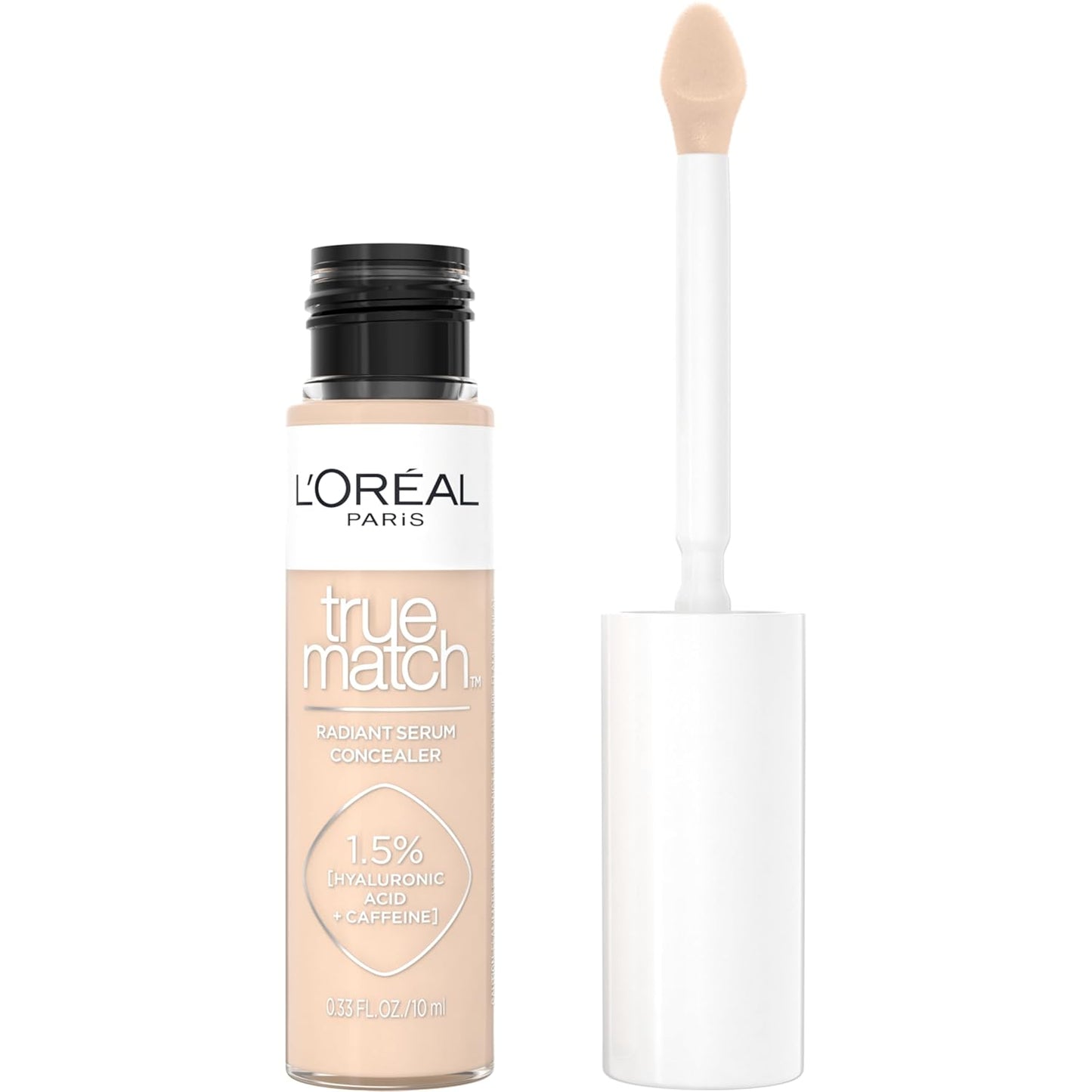 LâOréal Paris True Match Radiant Serum Concealer, Brightening Under Eye Concealer Make Up with 1.5% Hyaluronic Acid and Caffeine, W3, 0.33 Oz