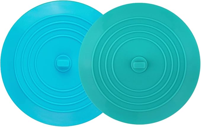 tifanso 2 Pack 6â Bathtub Tub Drain Cover Stopper, Large Silicone Suction Bathroom Drain Plug Hair Stopper, Bathroom Accessories for Kitchen and Laundry