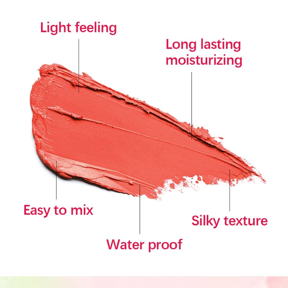 Blush Rare Beauty Liquid Blush Cream Blush Stick For Cheeks Natural Blendable Powder Blusher Stick On The Go Blush Brushes For Makeup Cheeks,Natural Waterproof, Long Lasting (orange)