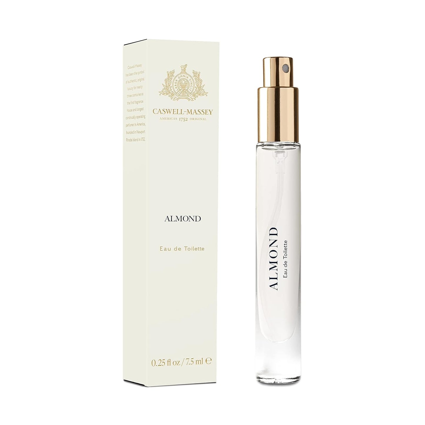 Caswell-Massey Almond Eau de Toilette Discovery, Indulge in the Warm and Inviting Scent of Almond, Cherry & Sandalwood, Sample Size Vial, Perfume for Men & Women, 0.25 Fl Oz
