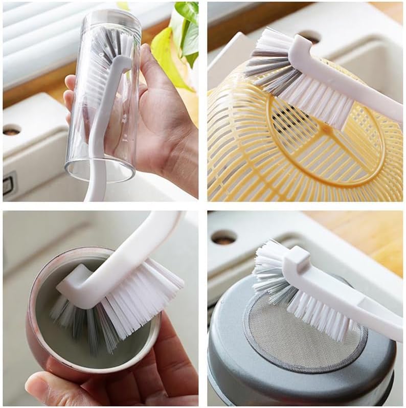 Kitchen Scrub Brush 360 Degree Restaurant Milk Bottle Cup Lid Details Corner Scrubber Hand Held Cleaning Brush