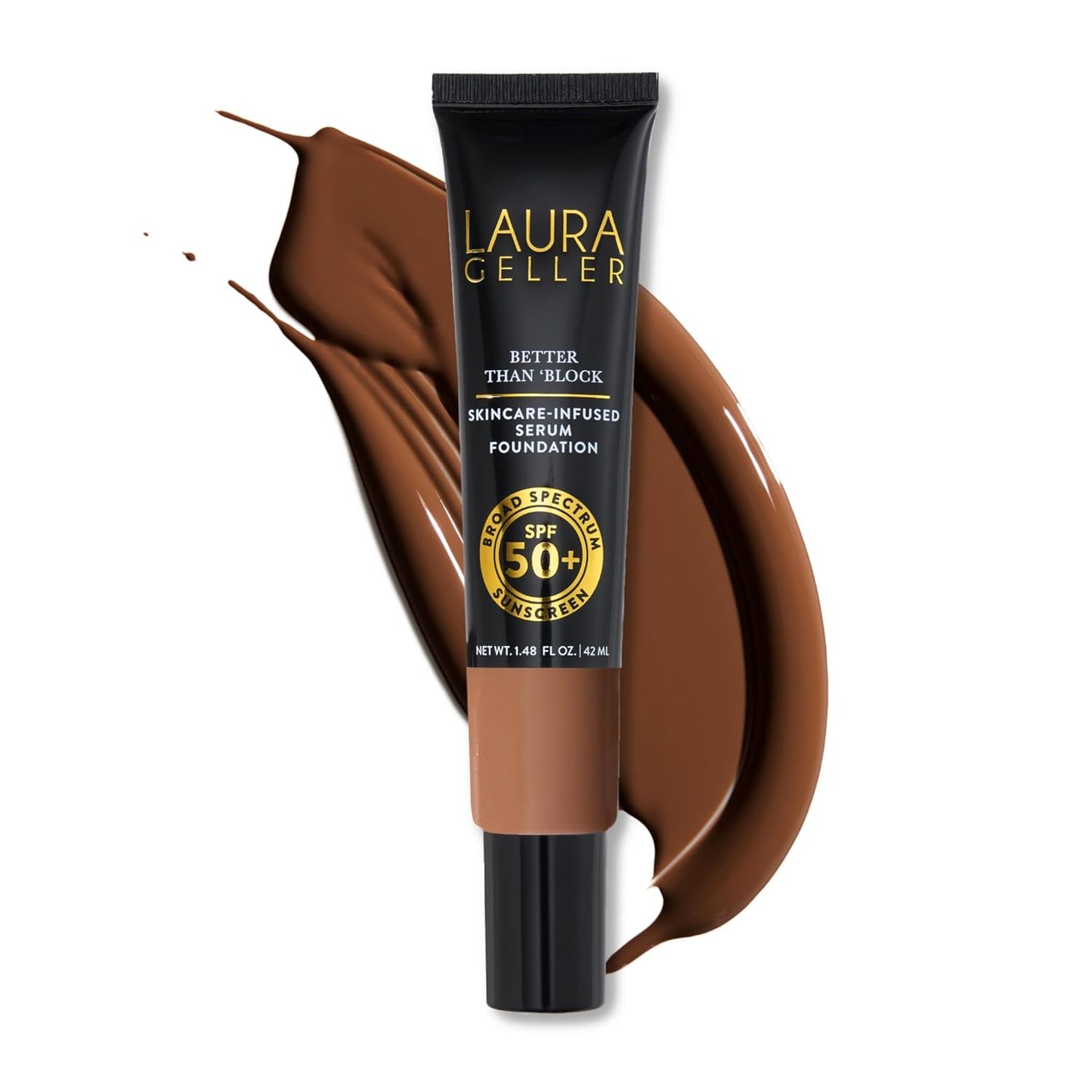 LAURA GELLER NEW YORK Better Than âBlock Skincare-Infused Serum Foundation with Broad Spectrum SPF 50+, Deep