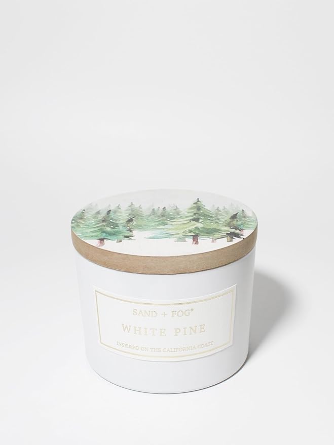Sand + Fog Scented Candle - White Pine â Additional Scents and Sizes â 100% Cotton Lead-Free Wick - Luxury Air Freshening Jar Candles - Perfect Home Decor â 12oz â¦