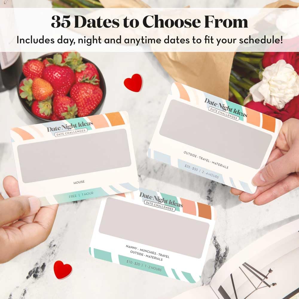 Romantic & Fun Scratch Off Date Night Ideas Card Game, Perfect Couple Gifts for Her or Him, Couple Gifts for Boyfriend, Girlfriend, Wife, Husband, Engagement, Birthday or Anniversaries