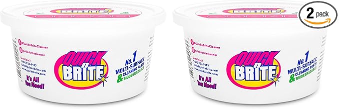 Quick 'n Brite All Purpose Cleaning Paste â Miracle Cleaner for Tough Stains | Eco-Friendly, Non-Toxic, Pet-Safe | Multi-Surface Stain Remover | Made in USA, 12oz (Pack of 2)