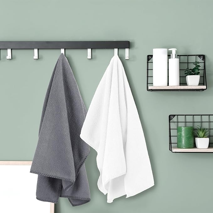 JML Large Microfiber Bath Towels Set of 2, 30" x 60", Oversized, Soft, Super Absorbent,Fast Drying, Perfect for Shower, Sauna,Gym, Sports,Travel, Fitness, Yoga - Grey Diamond Pattern
