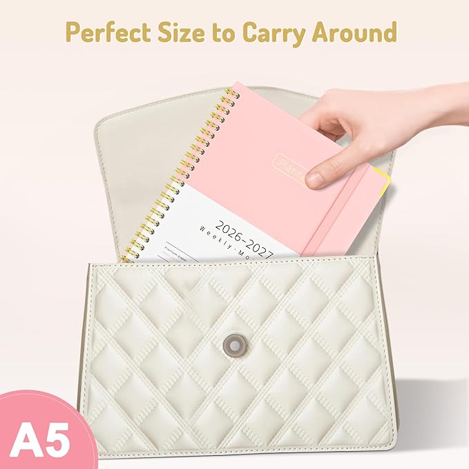 Forvencer Academic Planner 2026-2027, Hardcover Calendar Planner Weekly & Monthly, July 2026 - June 2027, 6" x 8", Daily Agenda with Tabs, College School Organizer for Student Teacher, Floral Style