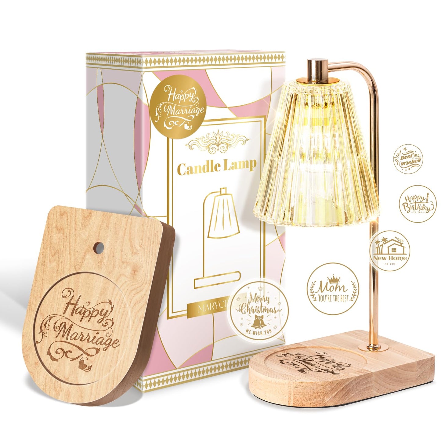 Marycele Wedding Gifts for Couples 2025, Candle Warmer Lamp for Engagement Gifts, Bridal Shower Present, Wedding Registry Gifts for Newly Wed Bride and Groom, Candle Wax Warmer Lamp