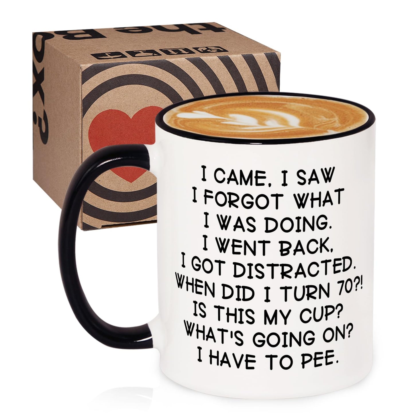 Shqiueos Funny 70th Birthday Gifts for Women Men Mug 11oz, 70 Year Old Birthday Gifts for Her Him, Happy 70th Bday Gift Idea for Mom Dad Grandpa Grandma, 1955 Birthday Gift Decorations Coffee Cup