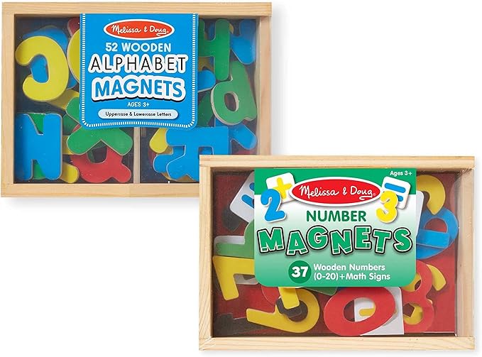 Melissa & Doug Deluxe Magnetic Letters and Numbers Set â 89 Wooden Alphabet Magnets & Numbers, Educational Learning Toys for Preschool Kids Ages 3+