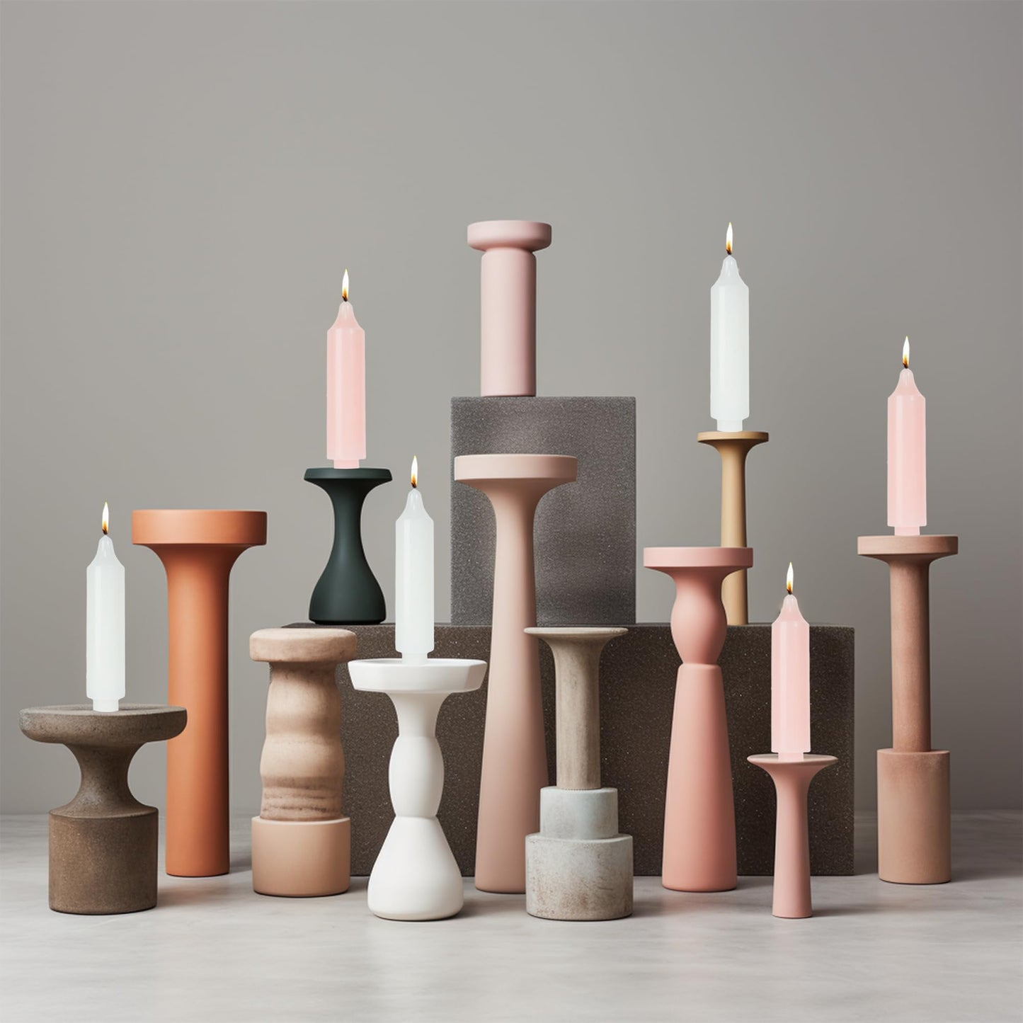 LPUSA Candle Sticks Short Taper Candles 6 inch Unscented Dinner Candle Dripless for Home Decor,Set of 4,Gradient Red