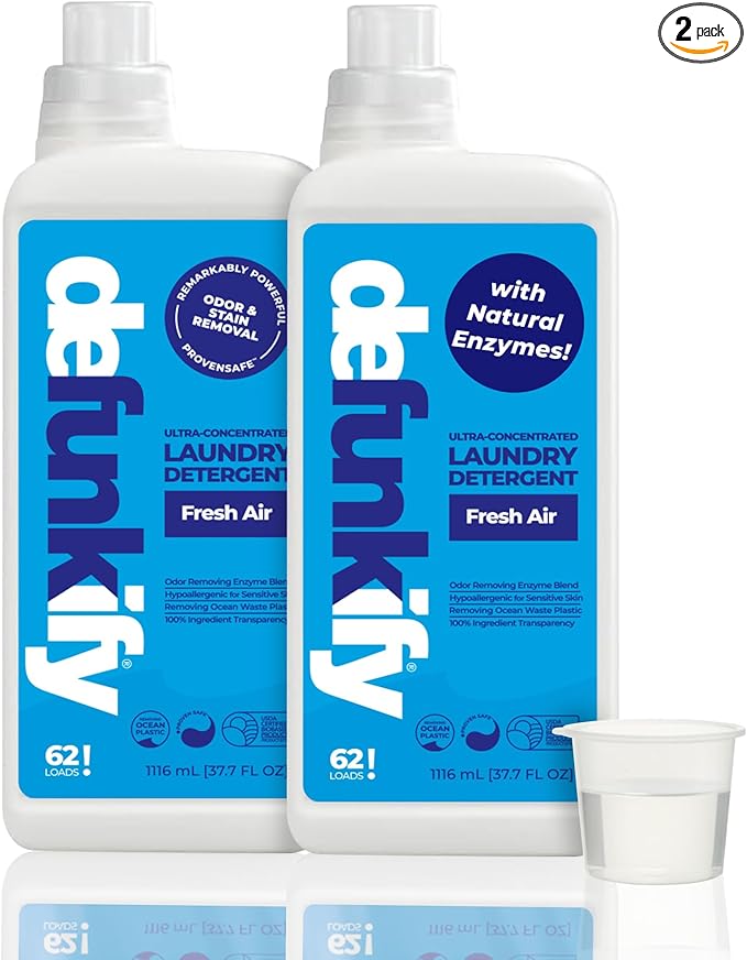 Laundry Detergent 124 Load. Crisp, Clean 'Fresh Air' Essential Oil Liquid Laundry Detergent Washing Soap for Sensitive Skin. ProvenSafe⢠Cleaning Supply w/Odor & Stain Remover for Outdoor Gear