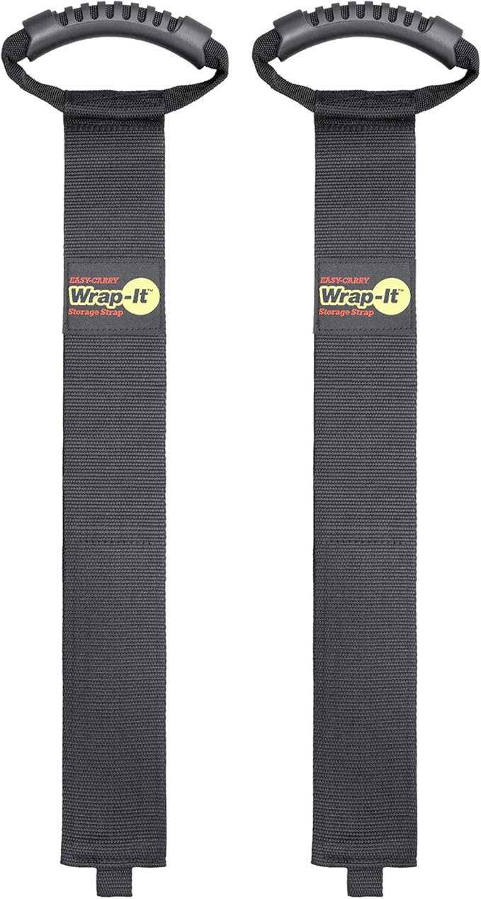 Easy-Carry Wrap-It Storage Straps - 48â (2-Pack) â Heavy-Duty Hook and Loop Cord Carrying Strap, Hanger, and Organizer with Handle for Pool Hoses, Garden Hoses, Cords, Cables and More