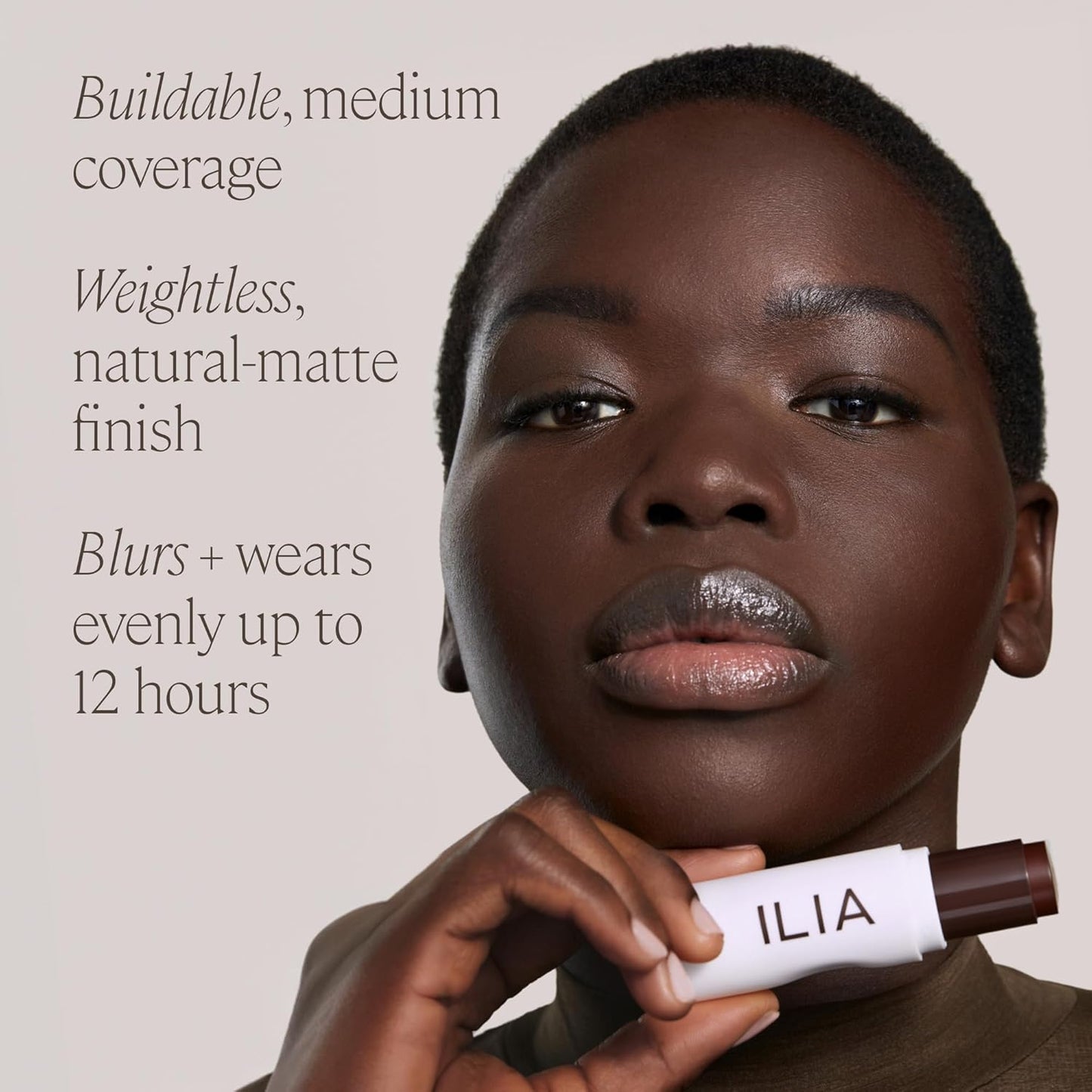 ILIA - Skin Rewind Complexion Stick - Foundation + Concealer + Skincare | Non-Toxic, Vegan, Cruelty-Free, Clean Makeup (12N - Sycamore, 0.35 oz | 10 g)