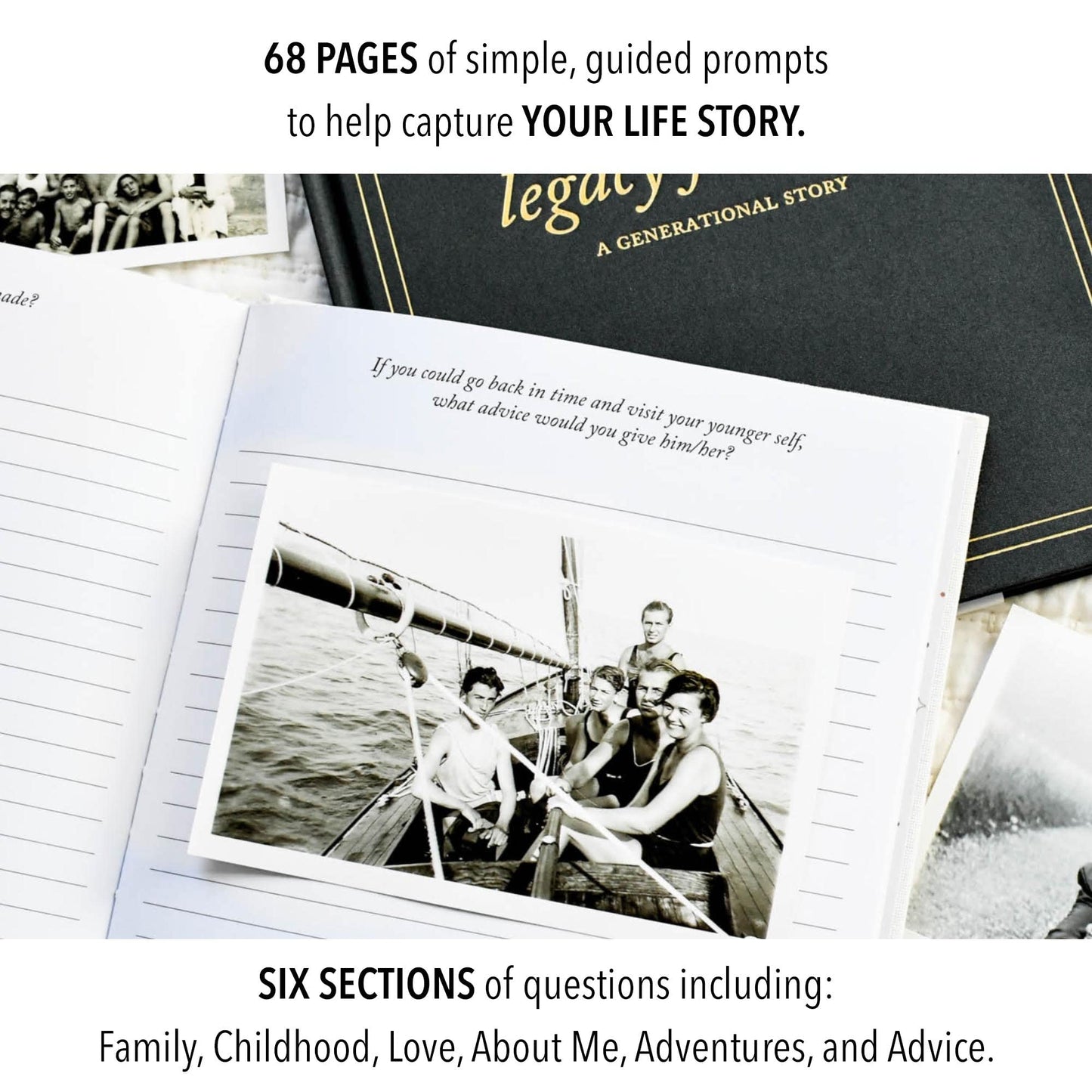 DUNCAN & STONE PAPER CO. Grandparents Legacy Journal - Legacy Book For Parents & Grandparents - Keepsake Grandparents Book - Gifts For Grandparents (Ivory, 85 Pages)