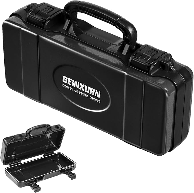 11âBlack Tools Box, Portable Steel Heavy-duty Tool Case with Safety Latch and Handle for Tools Storage and Organizers, Home DIY