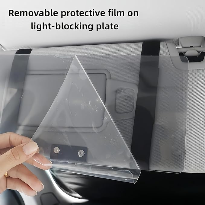Anti-Glare Sun Visor for Cars, Suitable for Daytime and Nighttime Driving, Blocks UV Rays and Sunlight, Sun Visor Extender with Transparent Anti-Glare Panel and Storage Function
