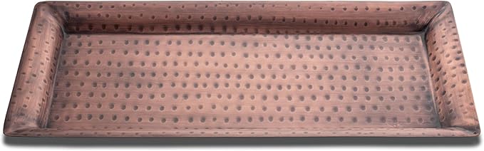 Monarch Abode Decorative Tray â 16-Inch Hand Hammered Antique Copper Metal Bathroom Tray Countertop, Vanity Trays Organizer, Perfume Plate for Dresser, Kitchen Countertop Large Fruit Platter
