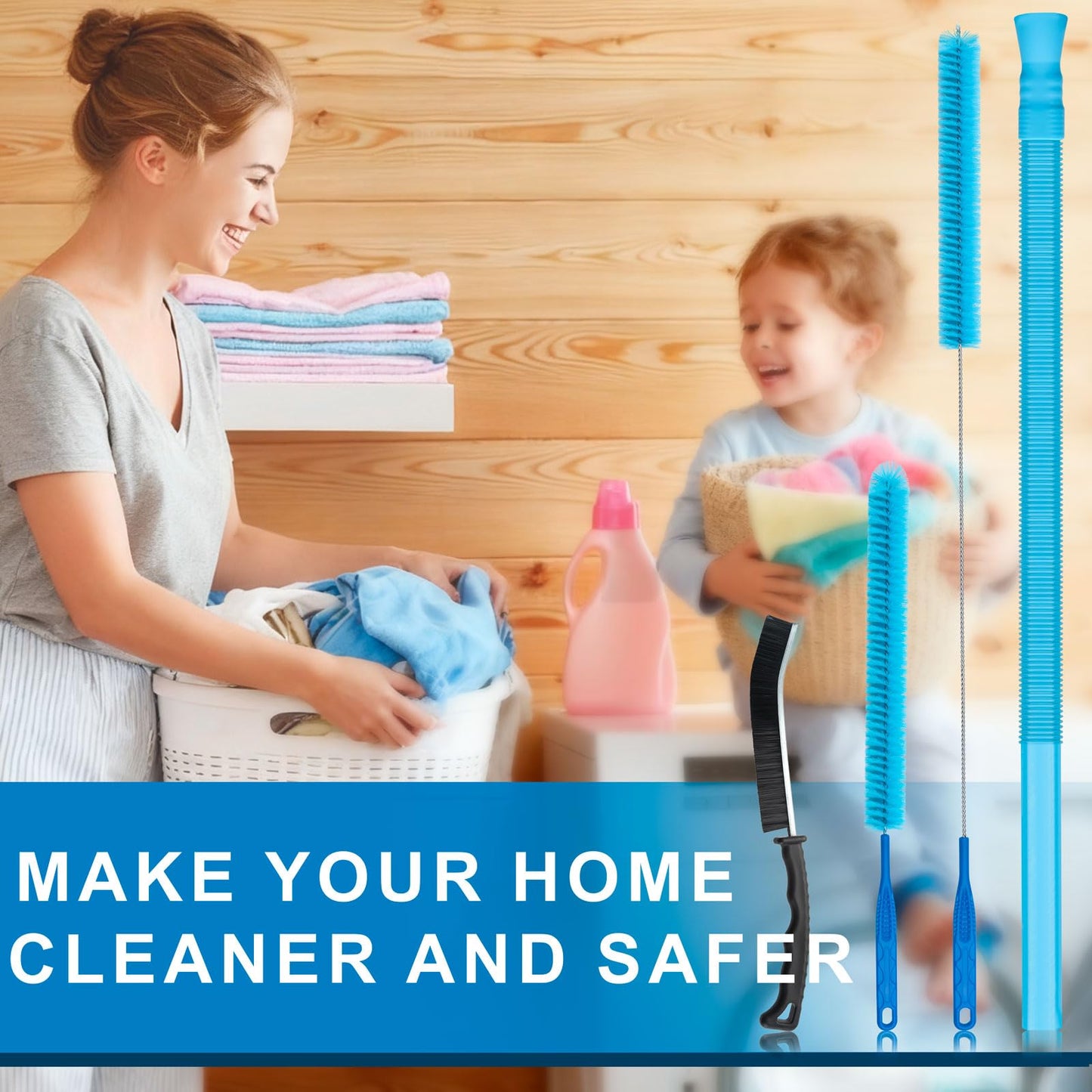 4 Pieces Dryer Vent Cleaner Kit with Lint Brush – Professional Dryer Vent Brush, Flexible Cleaning Tools for Lint Trap, Appliance Brush & Dryer Filter
