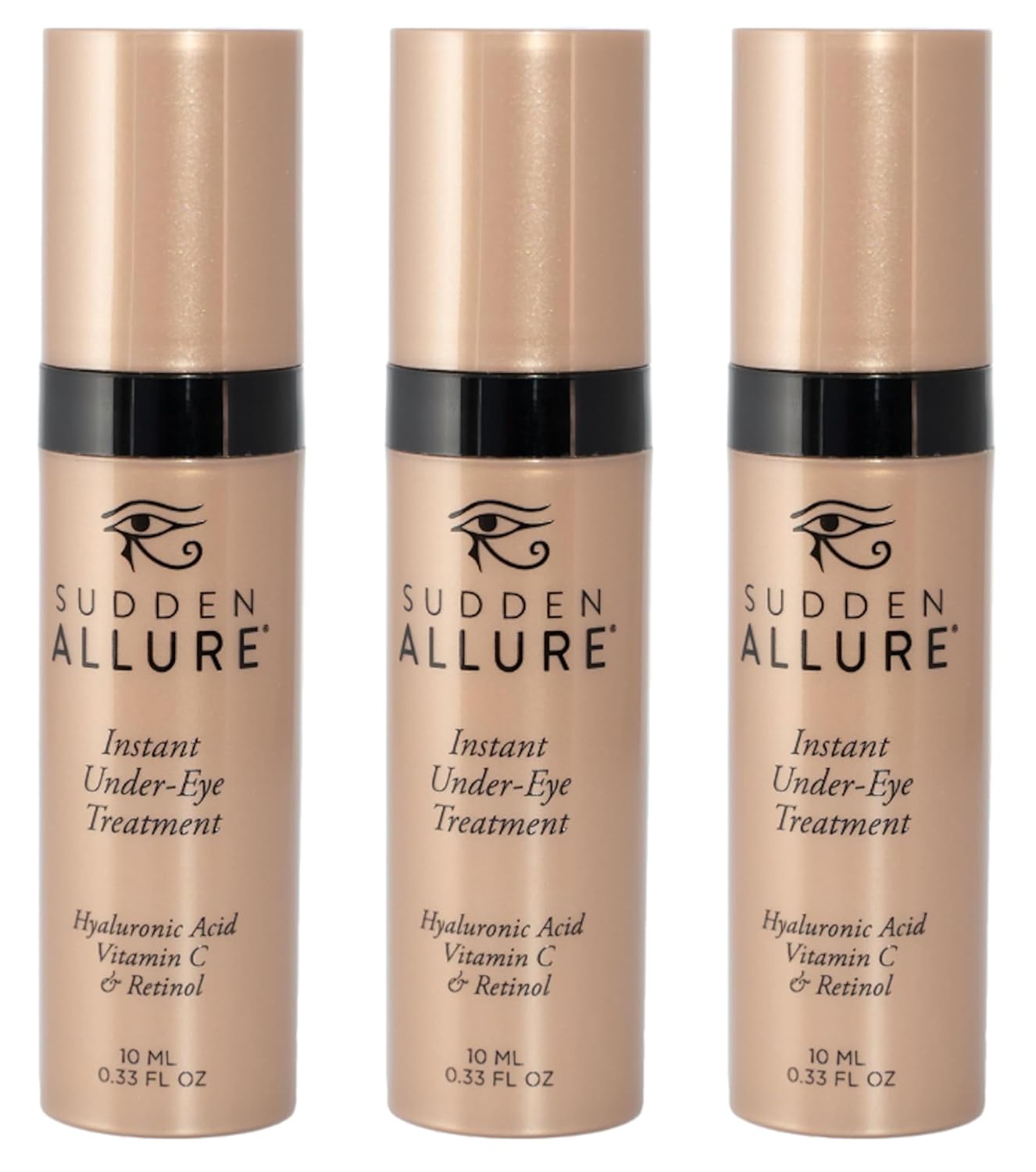 Sudden Allure Instant Under Eye Treatment Serum â Erase Under Eye Bags, Dark Circles, Wrinkles & Lift Sagging Eyes - Instantly Tighten & Firm - Reduce Eye Bags & Crows Feet | Made in USA (10 ml, 3pk)