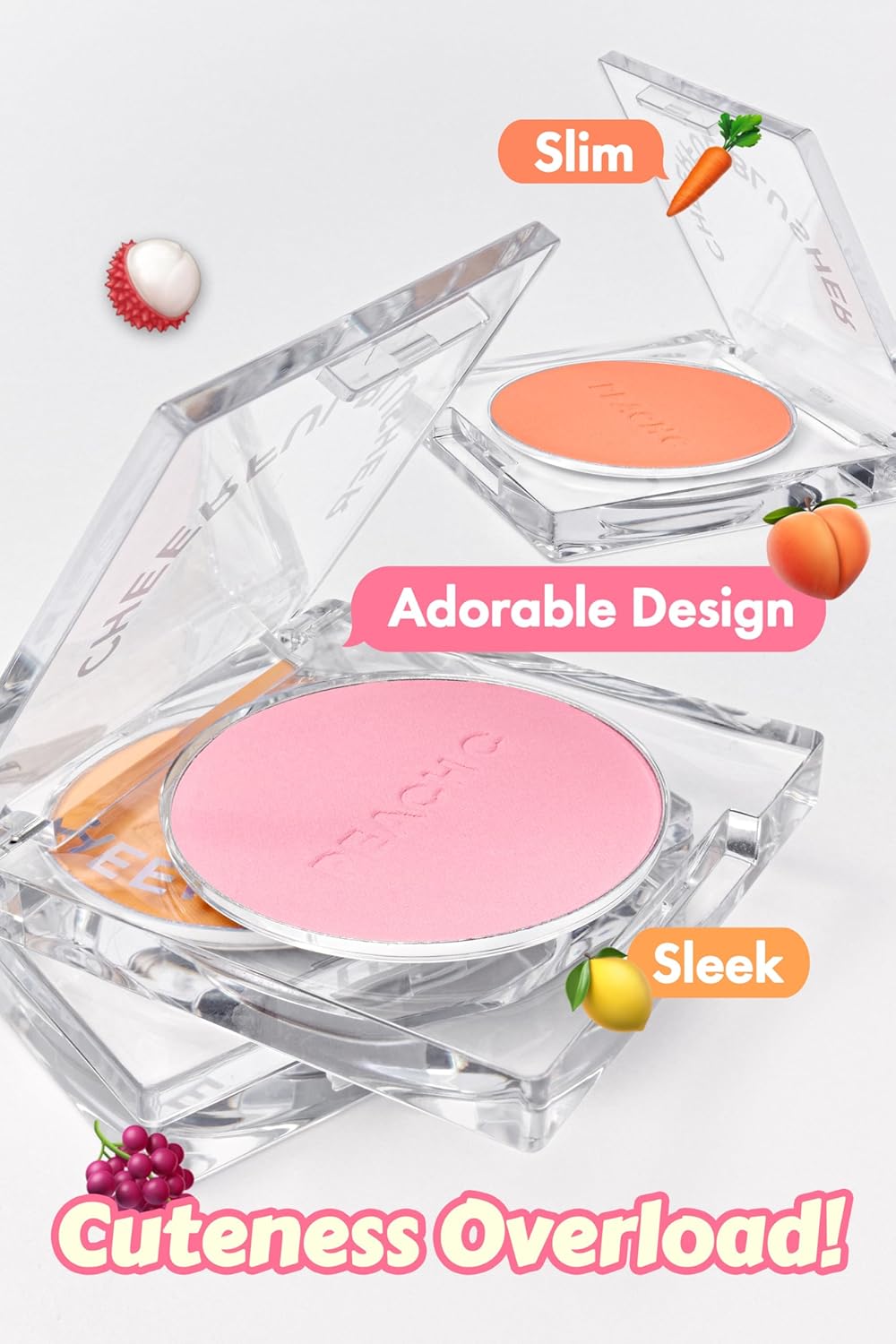 Cheerful Blusher | Lavender Purple Blush for Cheeks Powder Makeup | Korean Makeup Creamy Blush Powder | Fine Pigmented Blush | Powder Compact Make Up Blush 0.14 Oz. (05 Mulberryful)