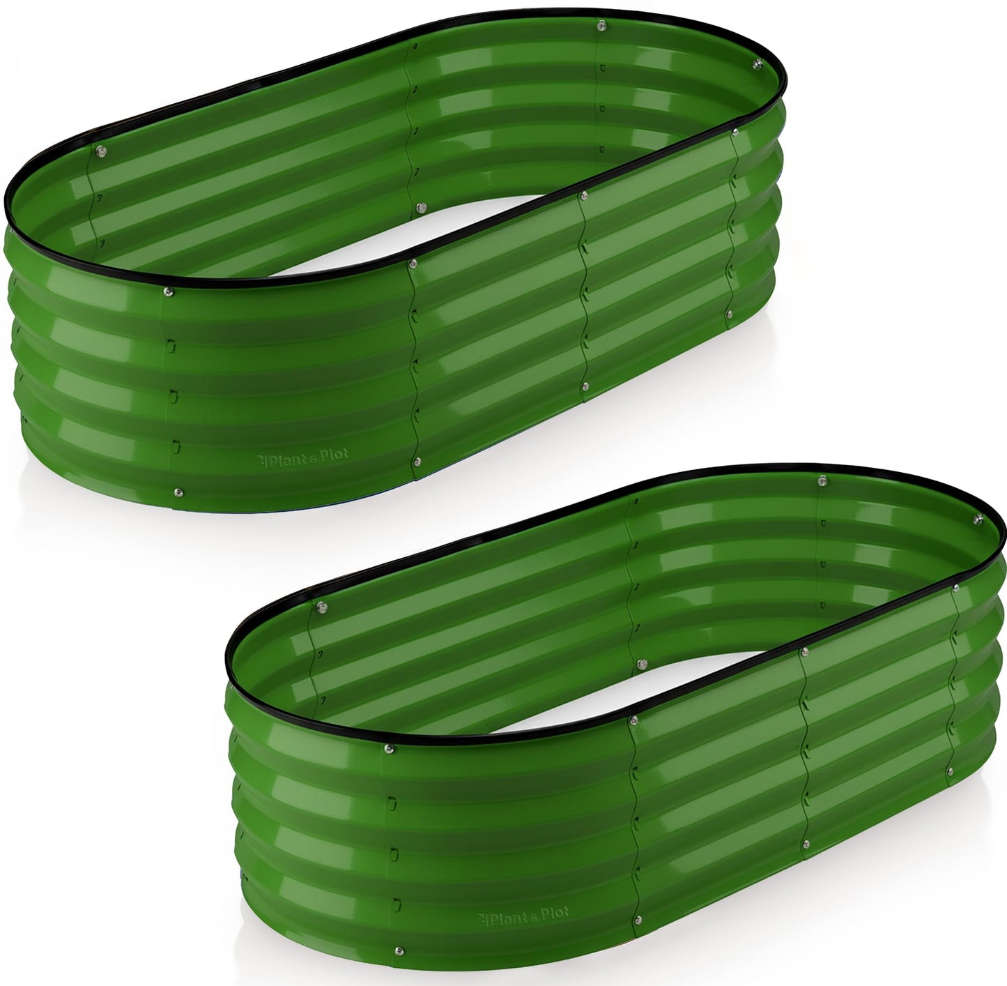 Plant & Plot Galvanized Raised Garden Beds Outdoor // 4Ã2Ã1 ft (2-Pack) Planter Raised Beds for Gardening, Vegetables, Flowers // Large Metal Garden Box // Patented Tool-Free Design (Olive Green)
