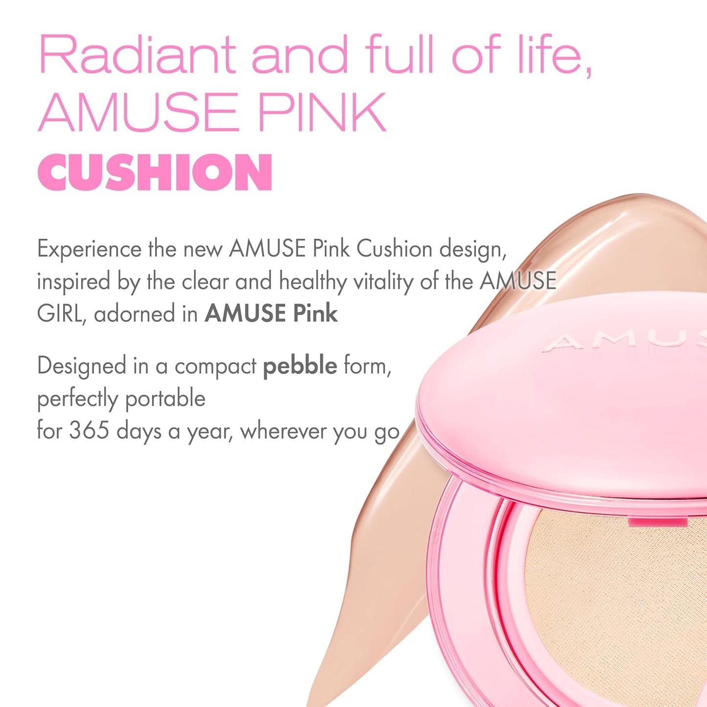 Amuse SEOUL DEW POWER VEGAN CUSHION FOUNDATION | Dewy, glow, long-lasting, double coverage, clean beauty, lightweight, natural look, foundation for sensitive skin, hydrating cushion (1.5 NATURAL)