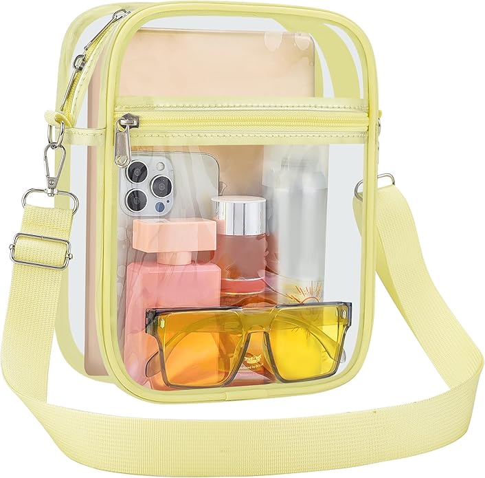 USPECLARE Clear Purse Stadium Transparent Messenger Bag Stadium Approved for Men and Women Clear CrossBody Bag