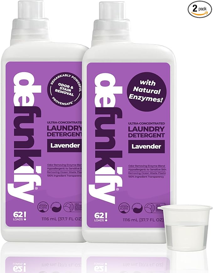 Laundry Detergent, 124 Load. 'Lavender' Essential Oil Liquid Laundry Detergent Washing Soap for Sensitive Skin. ProvenSafe⢠Cleaning Supply w/Odor & Stain Remover for Outdoor Gear & All Fabrics