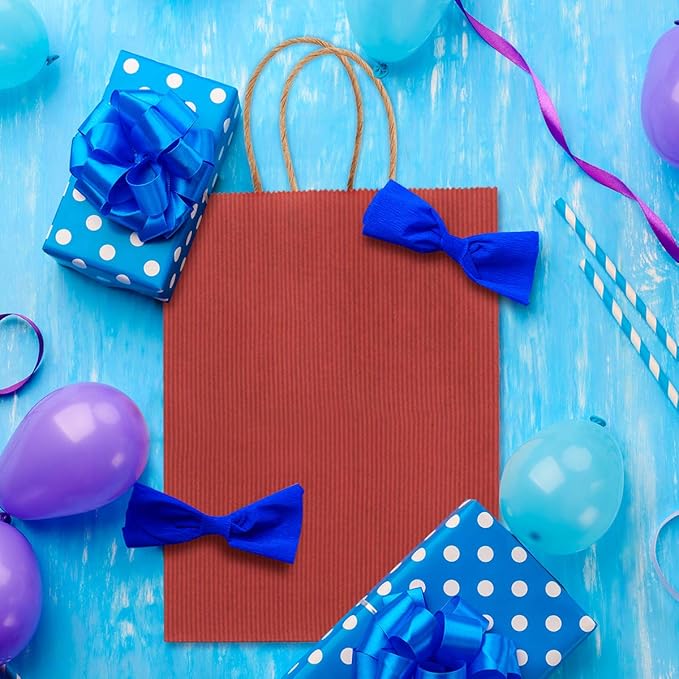 BagDream Kraft Paper Bags 100Pcs 5.25x3x8 Inches Small Kraft Gift Bags with Handles Bulk, for Shopping, Party Favor, Retail, Merchandise, Business, Red Paper Gift Sacks