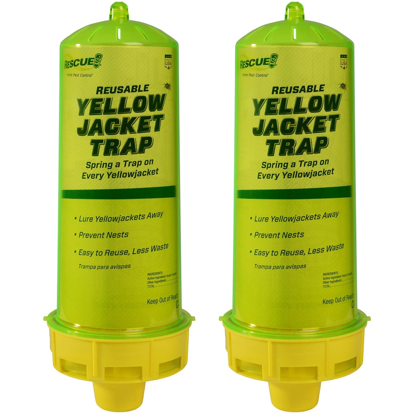 RESCUE! Reusable Yellowjacket Trap â Includes Attractant - 2 Traps