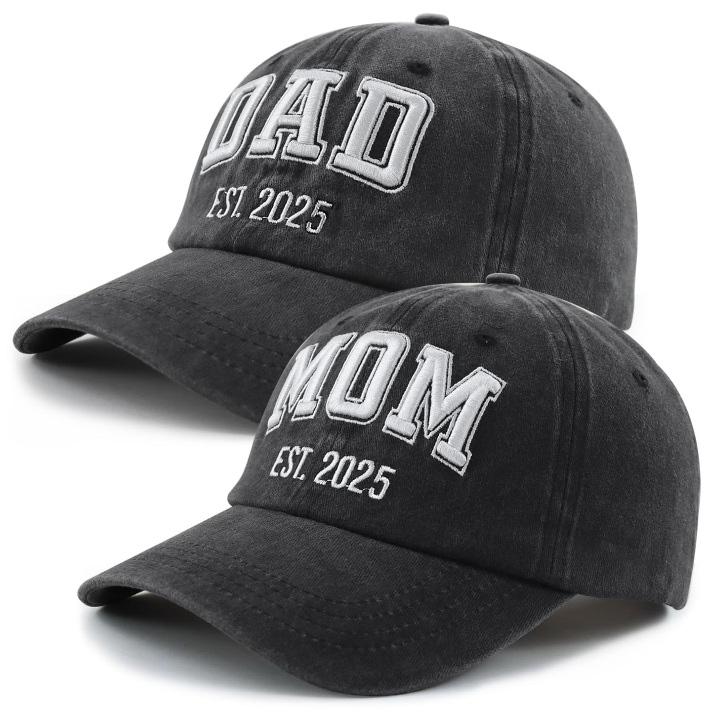 SHANVANKE New Parents Gifts 2025 for Men Women, 2Pcs New Mom and Dad Hats Baseball Cap, Funny Christmas Birthday Pregnancy Gifts for First Time Mom Dad