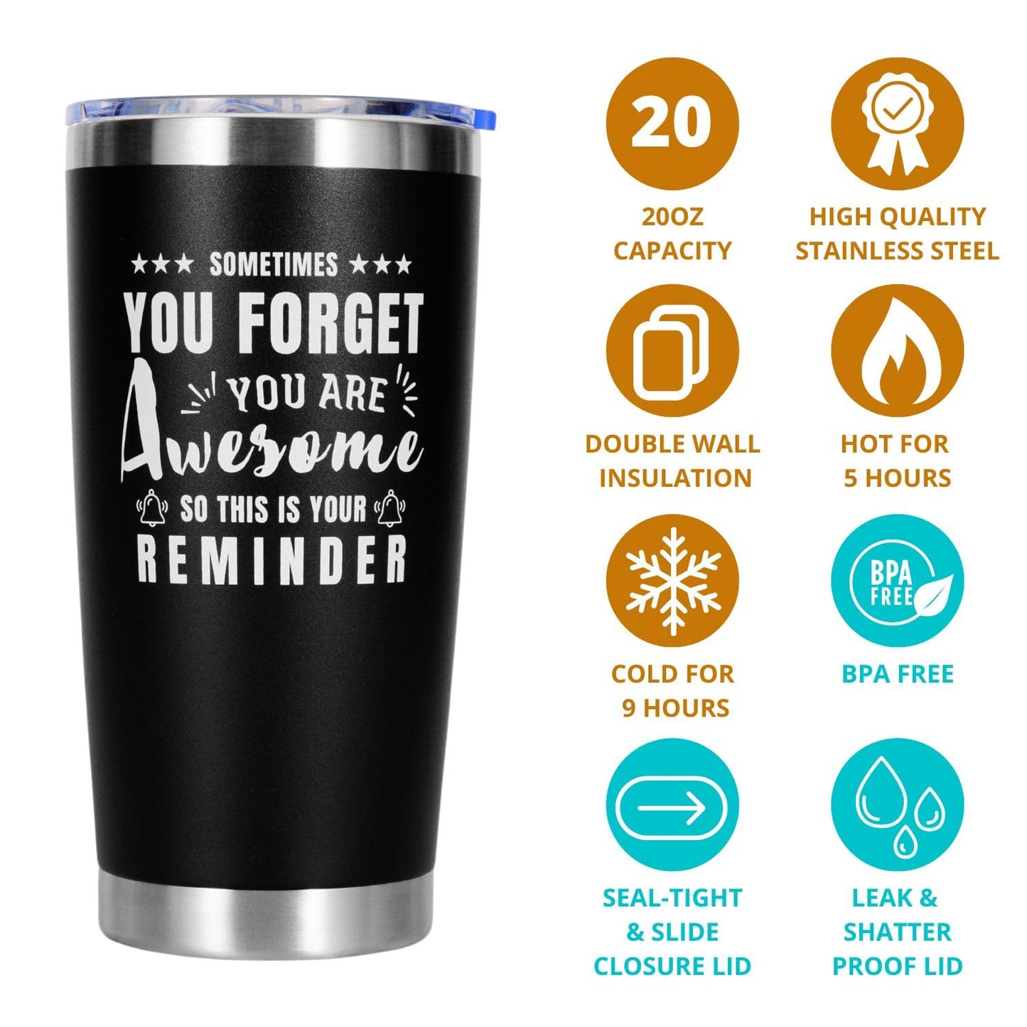 Birthday Gifts Basket For Men Who Have Everything, Unique Presents For Fathers day, Anniversary, Him, Husband, Dad, Grandpa, 20 oz Coffee Tumbler Multitool Gifts Set, You're Awesome Gifts