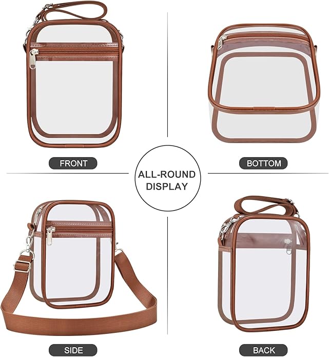 USPECLARE Clear Purse Stadium Transparent Messenger Bag Stadium Approved for Men and Women Clear CrossBody Bag